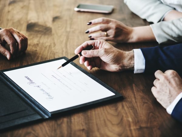 Breakup marriage couple with divorce certification